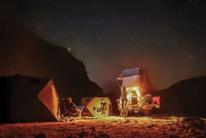 Girgis and his family sleep in the rooftop tent