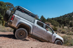 Toyo tires on a Toyota truck handle off-road terrain.
