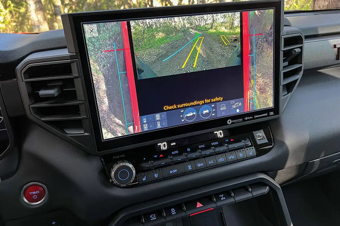 The 14-inch infotainment touchscreen