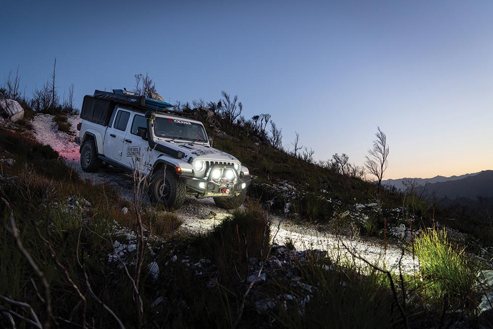 Night falling on the trails