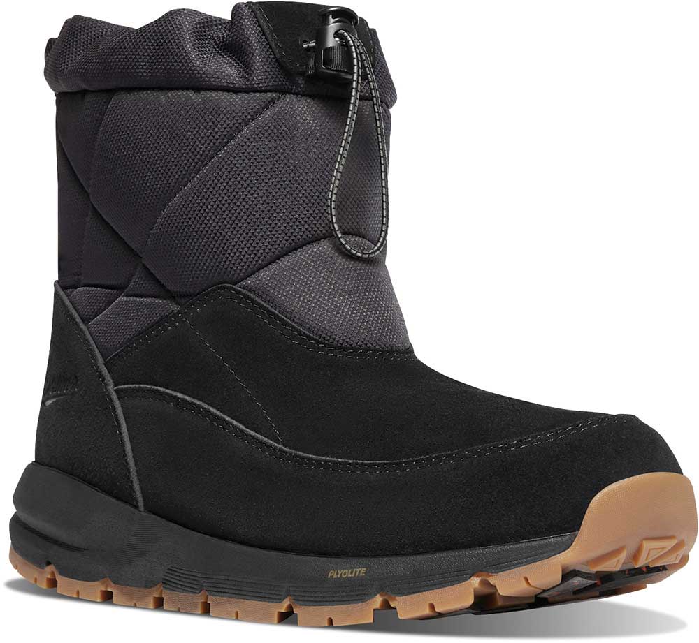 Danner winter boot in black on white backdrop.