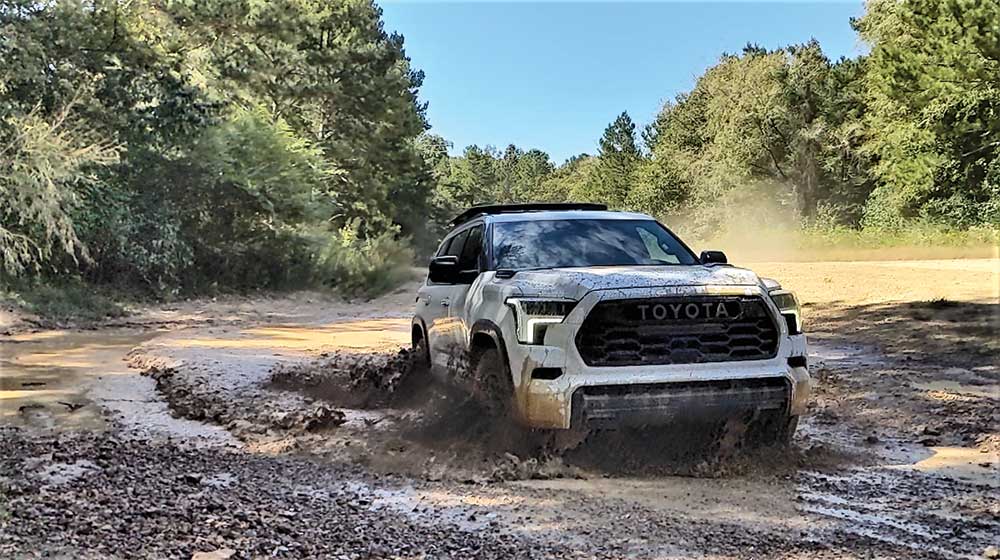 highlight of the trip of white 2023 sequoia trd pro