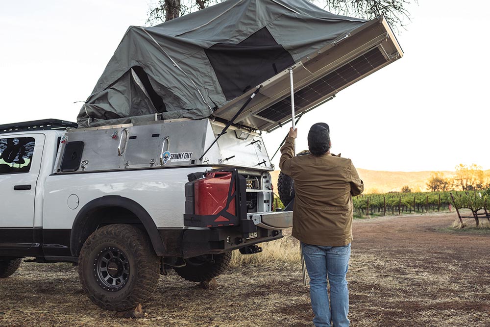 The Skinny Guy Camper allows Jeff to have both versatility and flexibility in his travels, whether it be with his family or for work.