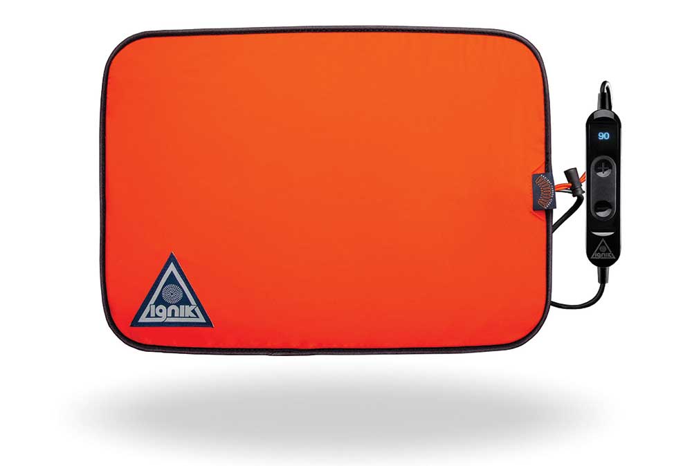 The orange mat and black switch controller on a white background.