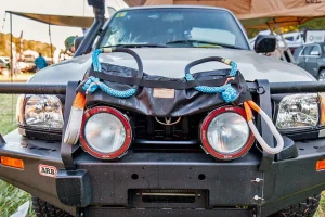 Blue Ridge Overland Gear Tow Strap Bag on a Toyota truck