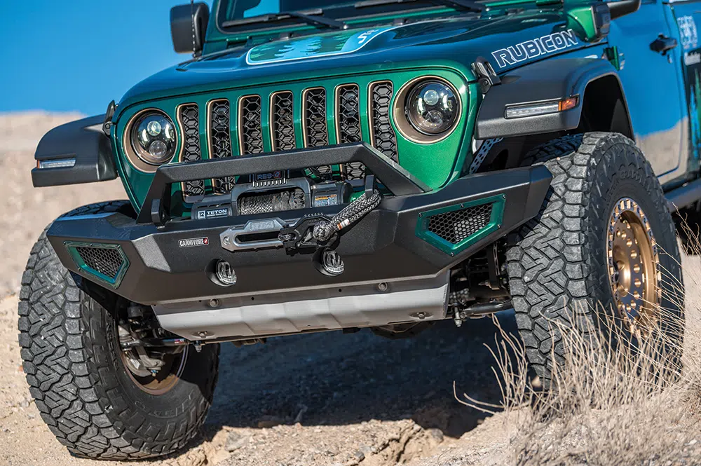 The front bumper of the JTe is the mount for a winch.