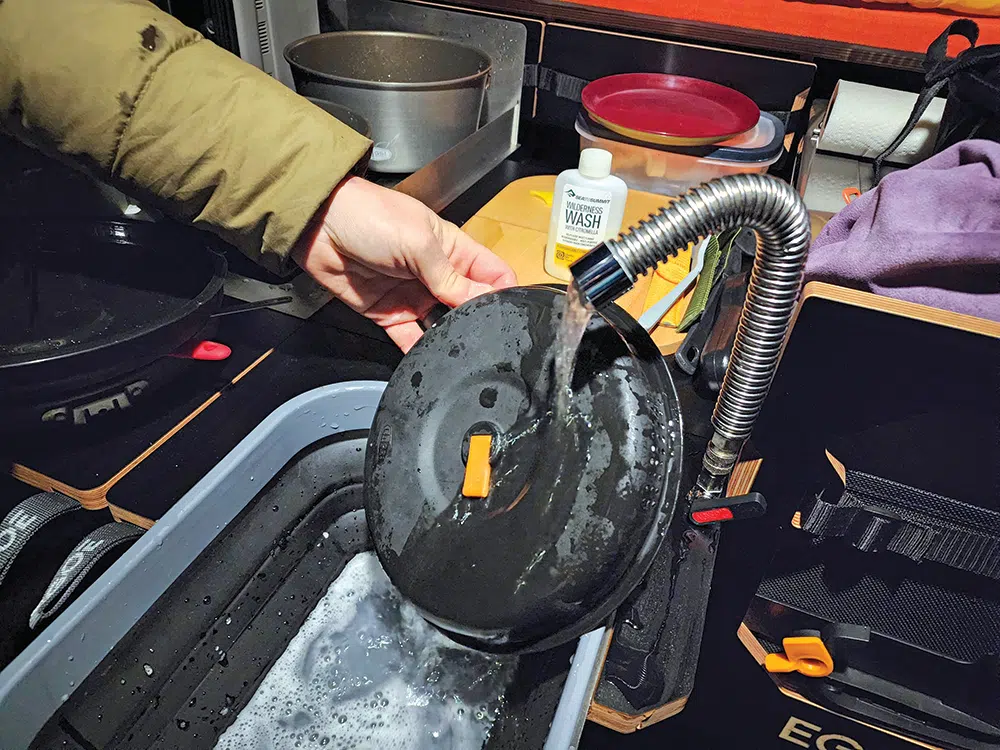 The sink and wash station is easy to use and sets up in seconds