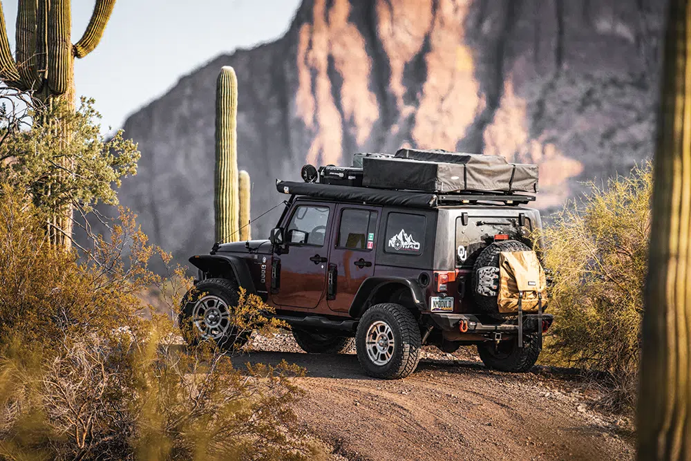 The Jeep’s Redrock Crystal paint