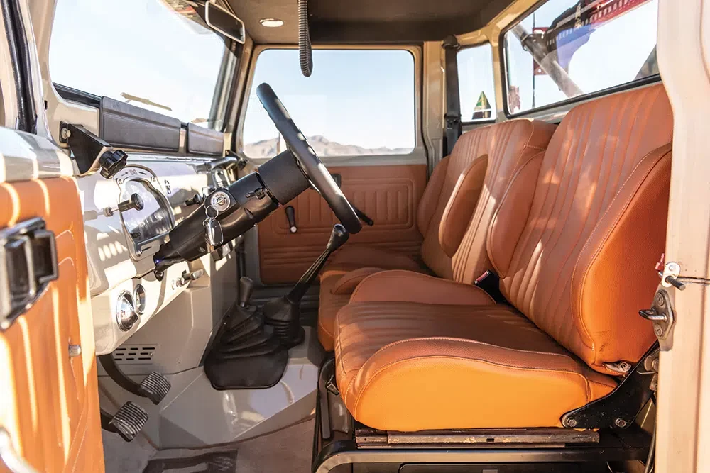 Custom upholstery of the cabin