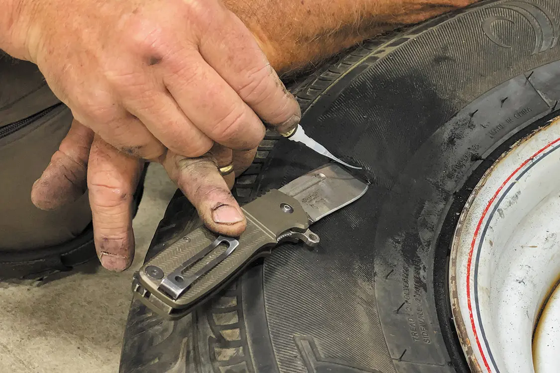 Open the gap with a knife, apply GlueTread adhesive to both surfaces