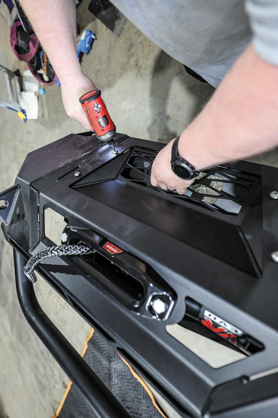 Front lower plate was installed