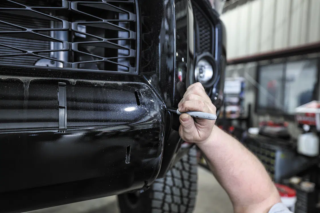 Traced the inner lip where the front bumper cover