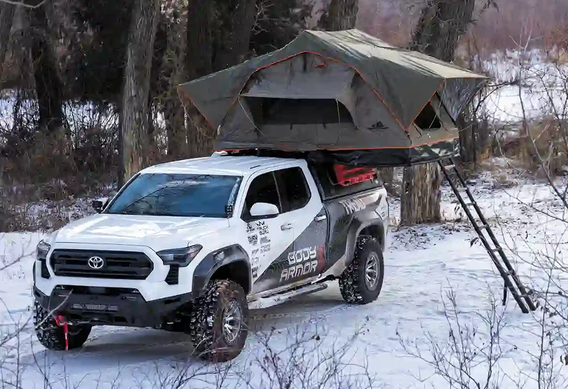 Rooftent setup on tacoma