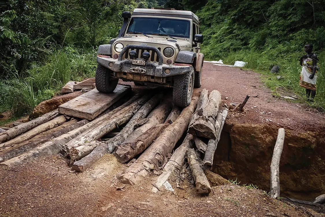 overlanding in Gabon jungle roads