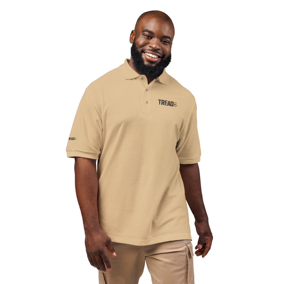 Tread Stone Colored Embroidered Unisex Polo Shirt - TREAD
