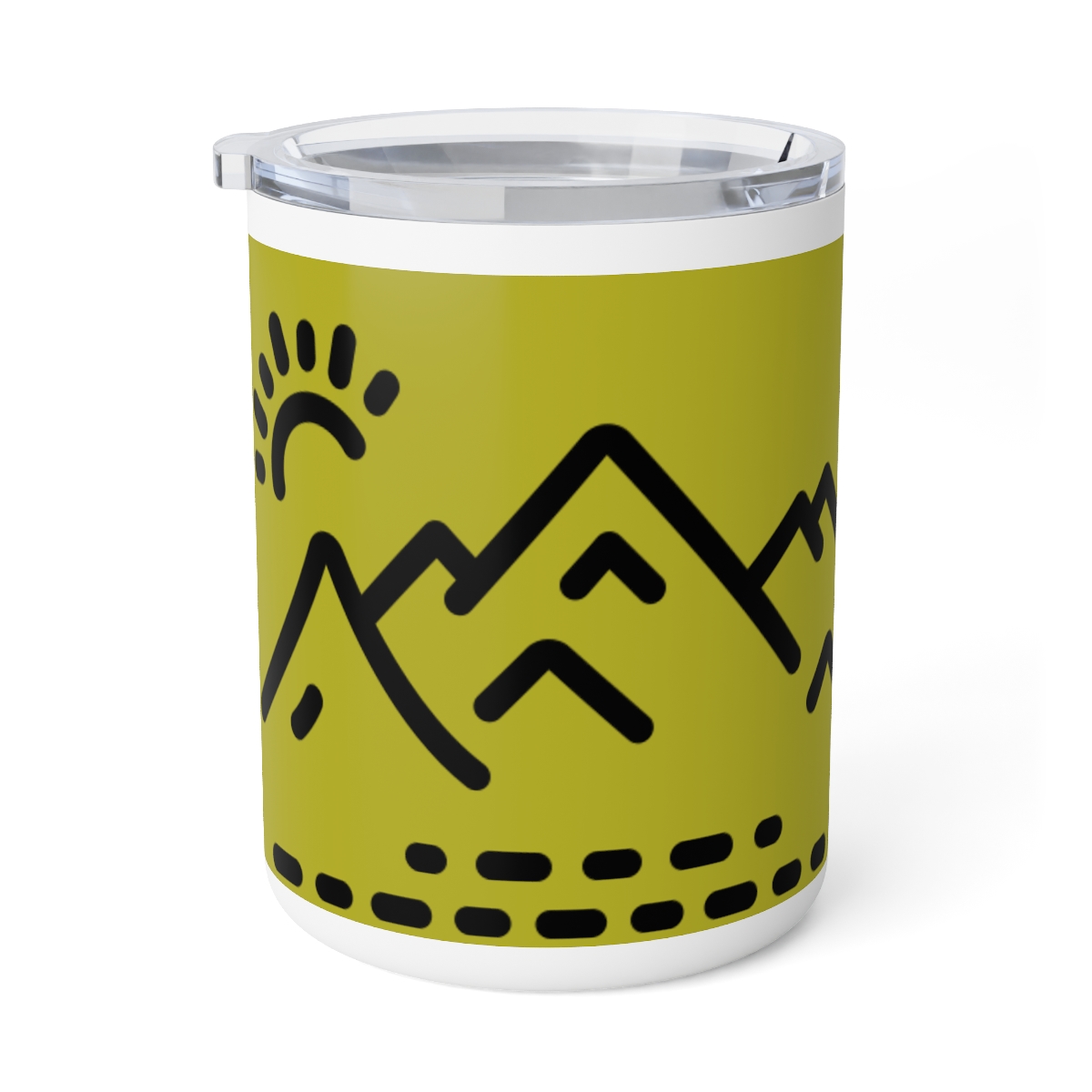 Tread Mountain Sunrise design insulated coffee mug | 10oz